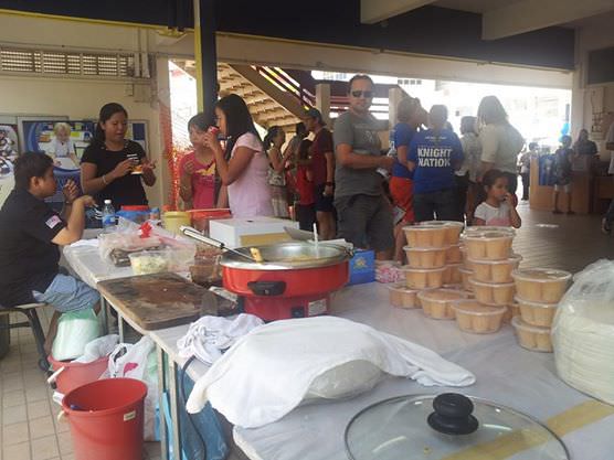 International Community School Family Carnival 2013 - Eager crowd waiting for the stall to open